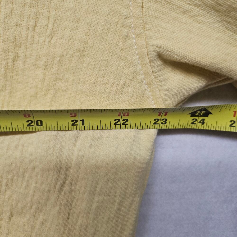 Aerie Women’s XS Relaxed V-Neck Sweatshirt Pastel Yellow Textured Knit - Picture 6 of 8